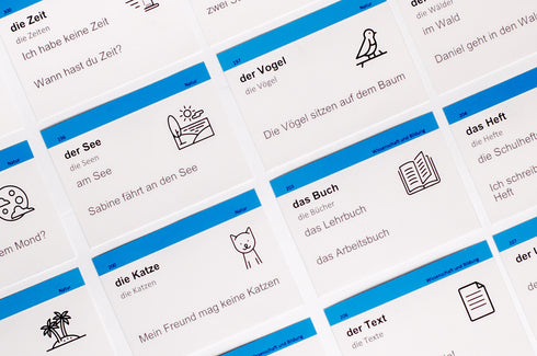 Ordförrådskort, instegsnivå. Tyska A1