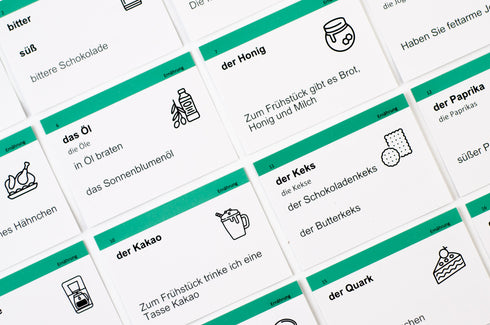 Ordförrådskort, lägre mellannivå. Tyska A2
