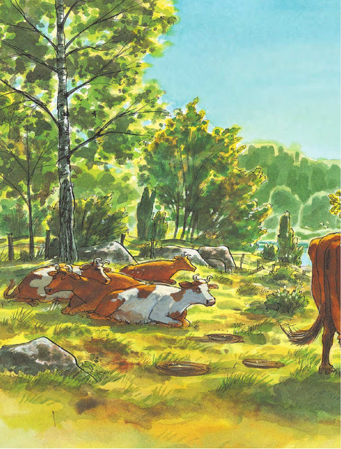 Mamma Mu på barnrutschkanan