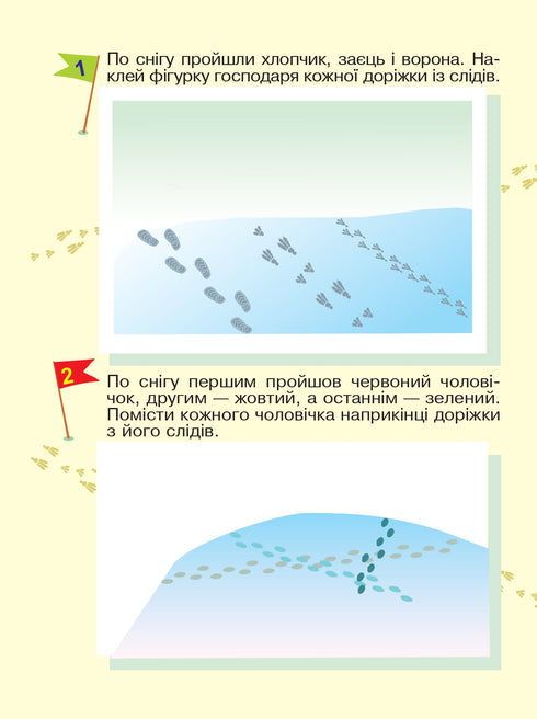 Vi lär oss att orientera oss i rummet. Intressanta spår med flerfaldiga klistermärken