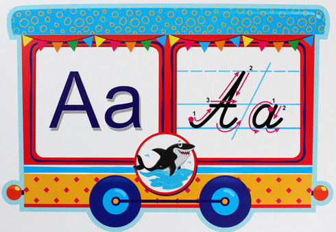 Vi studerar alfabetet. En uppsättning demokort