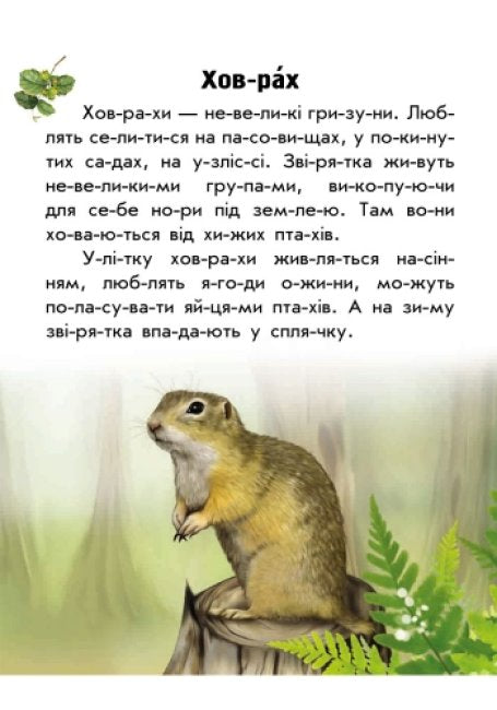 Моя Україна. Читаємо по складах: Тваринний світ лугів і степів