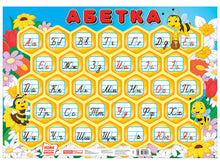 Plakat. ABC. Honningkager. (skriveskrift) (ukrainsk udgave)